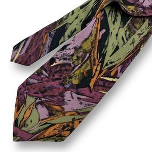 Oak Tree multi-color silk tie